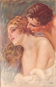 GLAMOUR WOMAN ROMANCE RISQUE ARTIST SIGNED ITALY POSTCARD (c. 1918) (4)