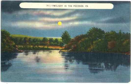 Twilight in the Poconos, Pennsylvania, PA, Linen