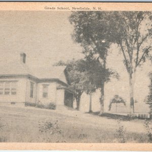 c1910s Newfields, NH Elementary Grade School Litho Photo Postcard Fairbanks A115