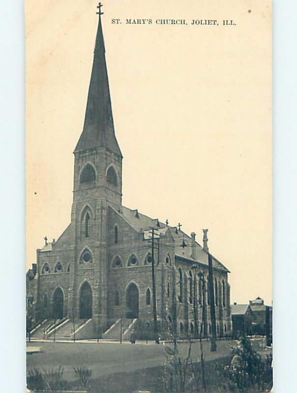 Unused Divided-Back CHURCH SCENE Joliet Illinois IL G3795