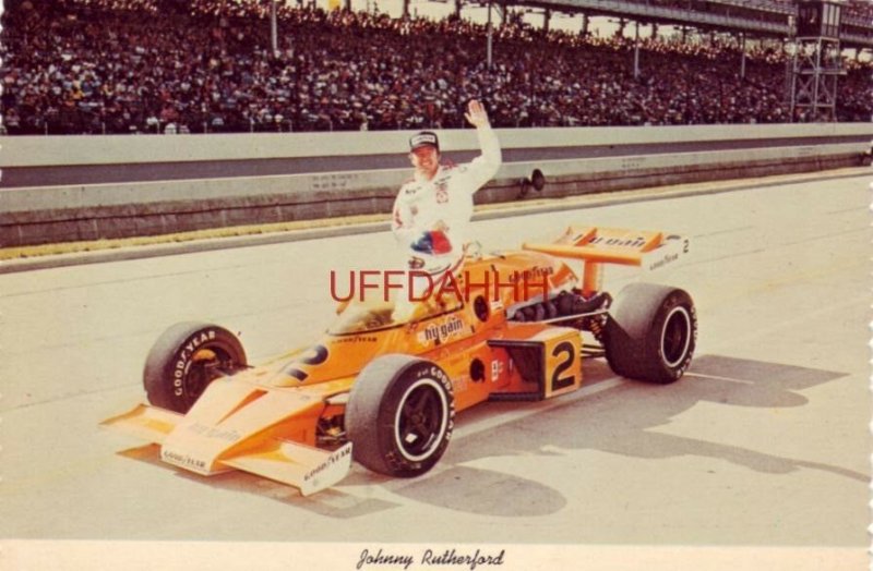 Continental-size JOHNNY RUTHERFORD, WINNER OF RAIN-DELAYED 1976 INDY 500