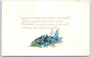 Postcard - Birthday Greeting Card with Quote and Flowers Art Print