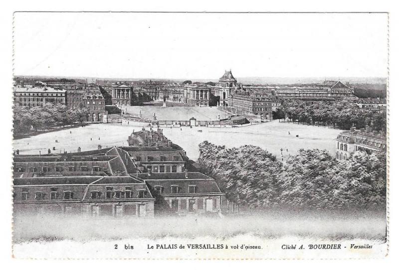 France Versailles Palais Panorama Vtg Bourdier Postcard