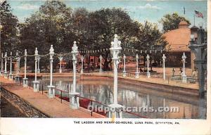 The Lagoon and Merry Go Round, Luna Park Scranton, Pennsylvania, PA, USA 1912 