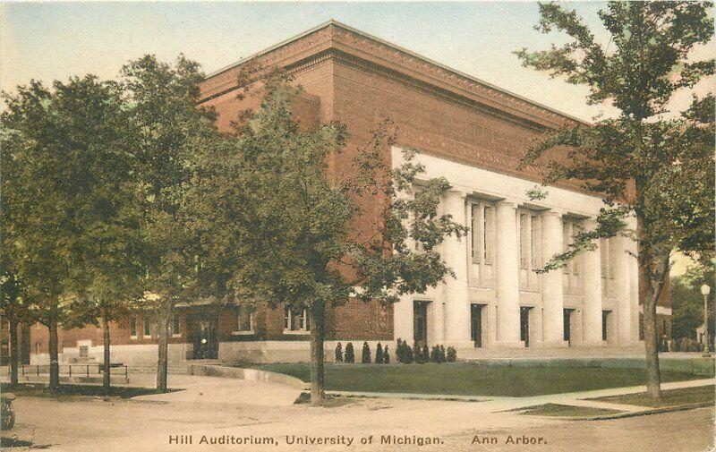 Albertype Ann Arbor Hill Auditorium University Michigan 1920s Postcard Wahr 383