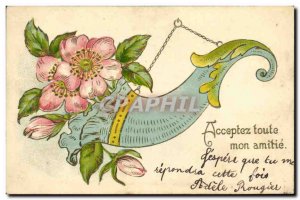 Old Postcard Fantasy Flowers Horn & # 39abondance