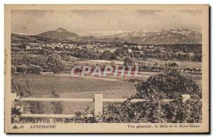 Old Postcard Annemasse General view Mole and Mont Blanc