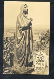 RPPC PORTLAND OREGON MARY OUR MOTHER STATUE 1933 REAL PHOTO POSTCARD