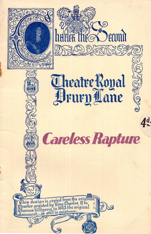 Careless Rapture Theatre Ivor Novello Zena Dare Royal Drury Lane Programme