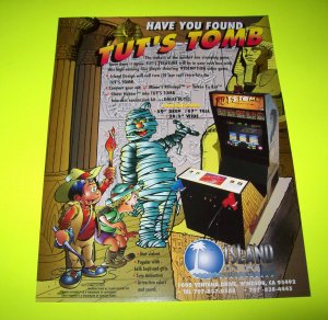 TUTS TOMB 1995 ORIGINAL NOS ARCADE GAME FLYER Vintage Retro Promo Artwork