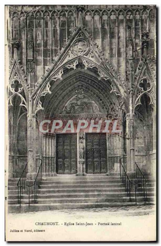 Old Postcard Chaumont Eglise Saint Jean Portal Iateral