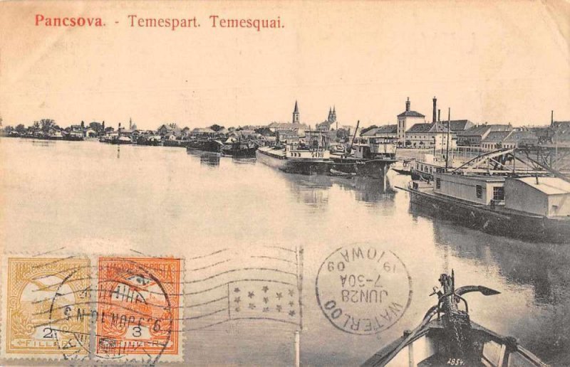 Pancsova Hungary Serbia Temespart Temesquai Harbor View Postcard JJ649426