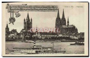 Old Postcard Koln A Rh Panorama Boat