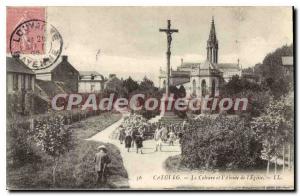 Old Postcard Cabourg Calvary And I'Abside From I'Eglise