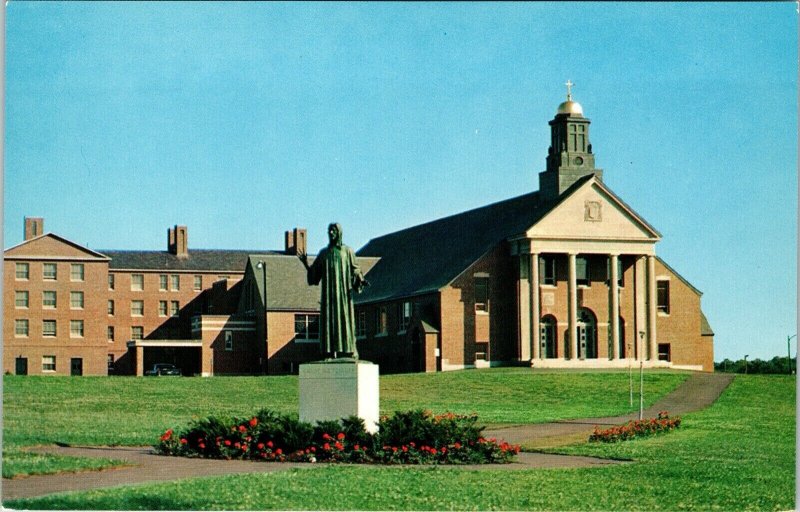 Merrimack College Christ Teacher Statue Chapel North Andover Mass. VTG Postcard 