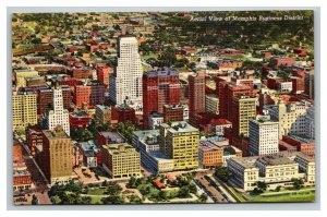 Vintage 1940's Postcard Aerial View of Business District Memphis Tennessee