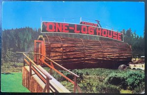 Vintage Postcard 1982 One Log House, Garberville, California (CA)