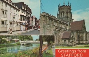 Staffordshire Postcard - Greetings From Stafford   RS21475