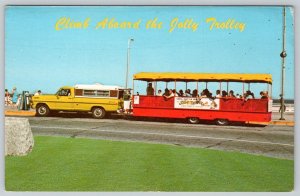1970's REHOBOTH BEACH DELAWARE JOLLY TROLLEY FORD F-150 PICK-UP TRUCK POSTCARD