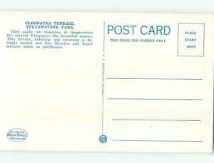 Unused W-Border CLEOPATRA TERRACE Yellowstone National Park Wyoming WY H2527