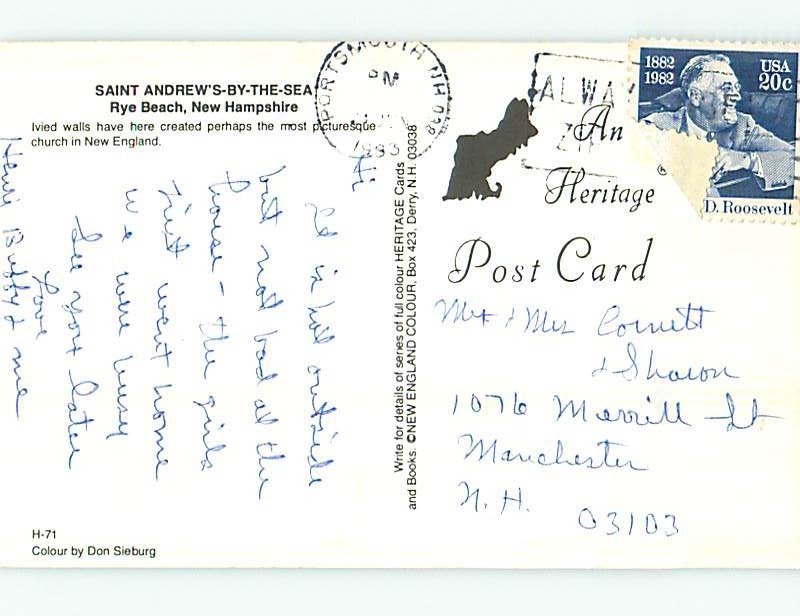 Bent - 1983 CHURCH SCENE Rye Beach New Hampshire NH p4445