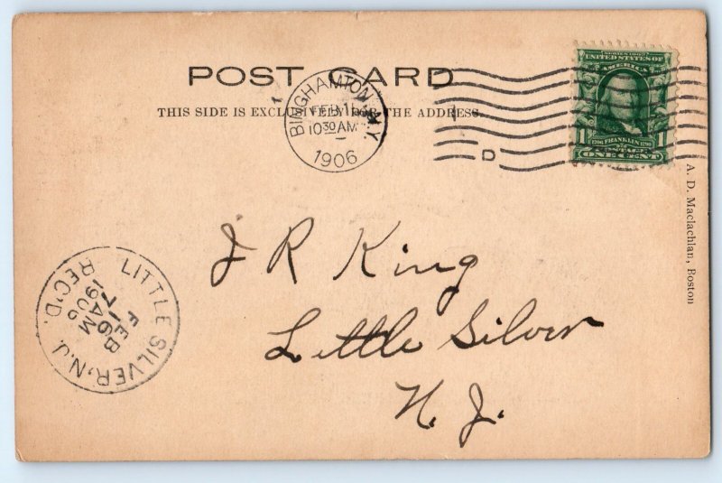 1906 Valentine Couple Dearest One With Goo Goo Eyes Little Silver NJ Postcard