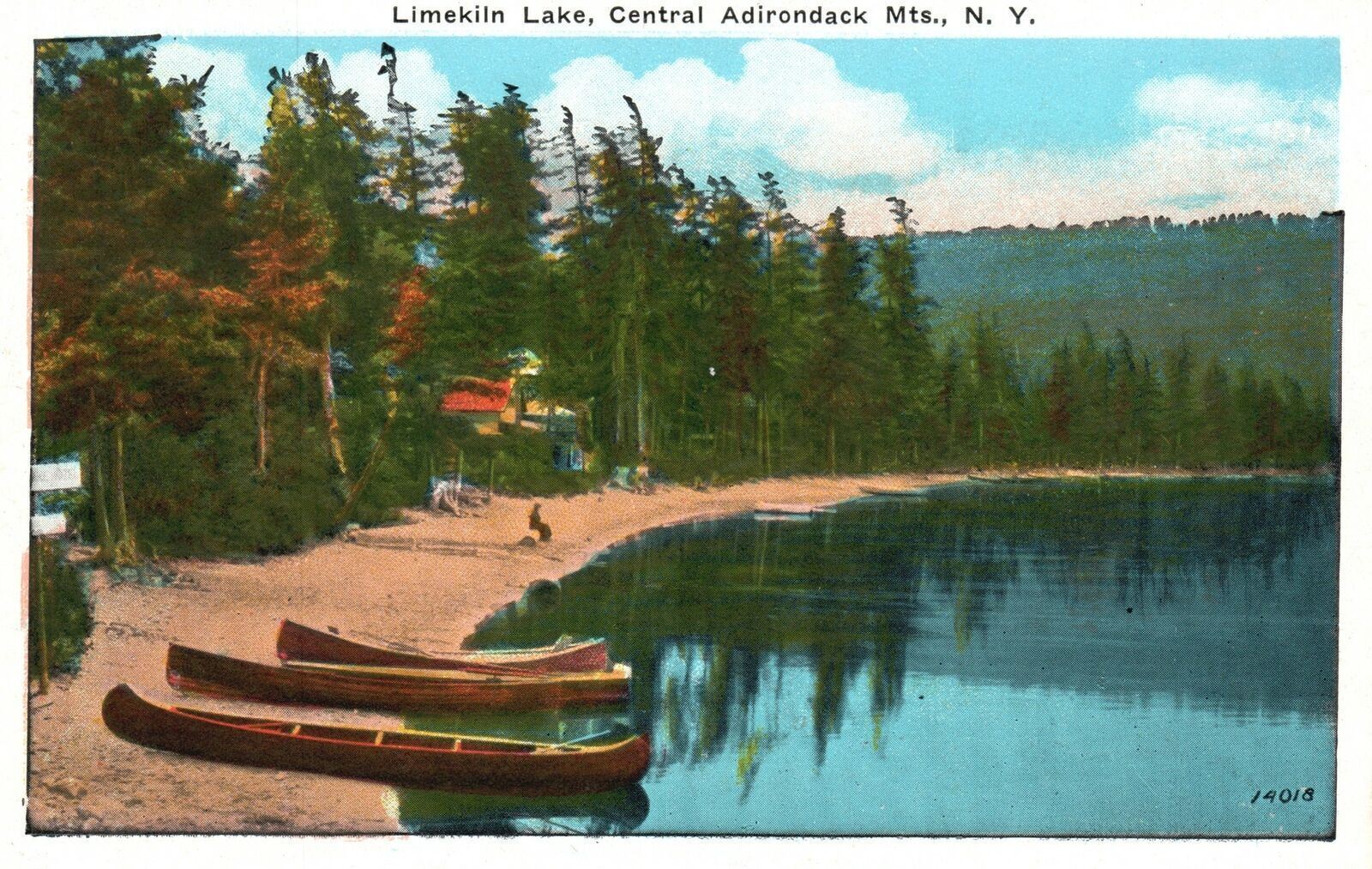 Vintage Postcard 1935 Limekiln Lake Central Adirondacks Mountains New