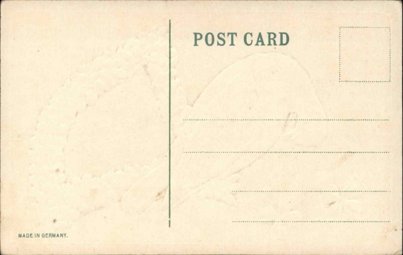 Vintage Postcard Dove Pigeon on Harp EMBOSSED PC