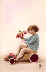 Toy Car & Flowers real photo Postal Used Unknown 