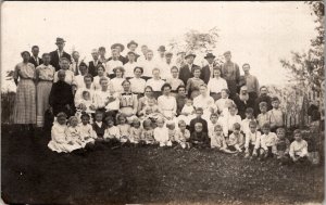 RPPC Large Gathering Edwardian Families Children Women Men c1910 Postcard Z24