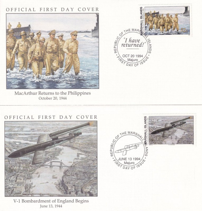 VI Bombardment Of England Begins Phipippines 2x WW2 First Day Cover s