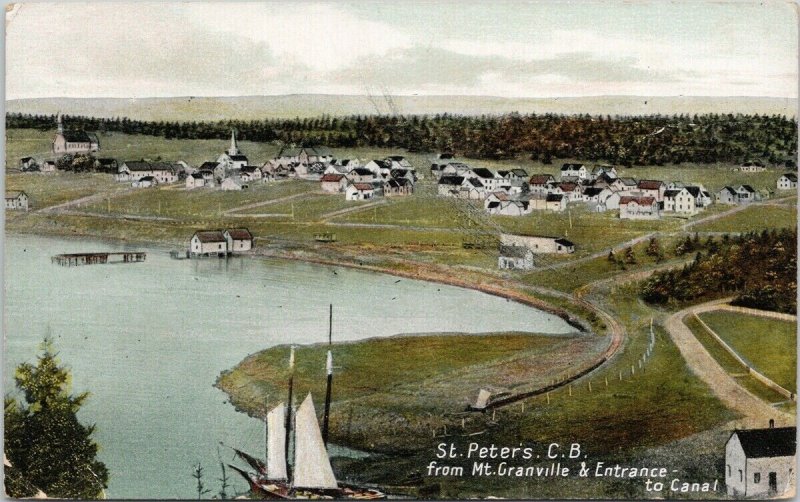St. Peter's Canal Cape Breton NS from Mt. Granville Acadian #89 Postcard H6