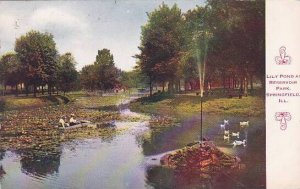 Illinois Springfield Lily Pond At Reservoir Park 1911