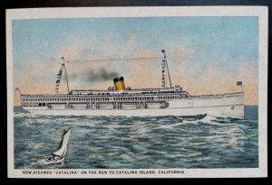 Vintage Postcard 19240 New Steamer Catalina, LA to Catalina Island, California