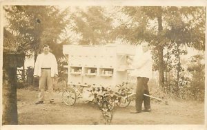 Hospital Lunch Cart, RPPC, Delivery Men, Milwaukie, Oregon, 1914 PM