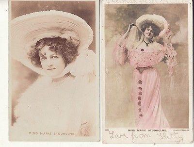 People -- MISS MARIE STUDHOLME, Actress, Singer  (2) RPPC...