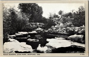 Rock Garden, Otis Park, Bedford IN Vintage Postcard M34