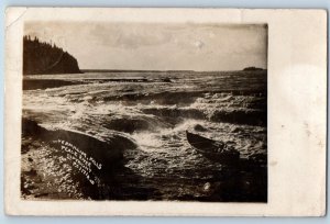 Mackenzie AB Canada Postcard Vermillion Falls Peace River c1940's RPPC Photo