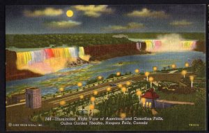 Ontario NIAGARA FALLS Illumnated Night View Oakes Garden Theatre - LINEN