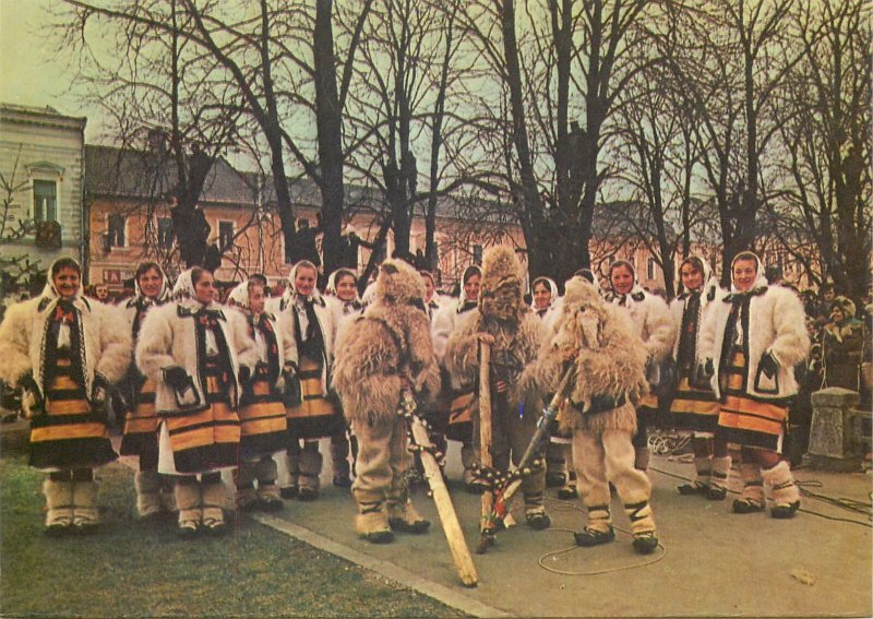 Postcard Traditii si port popular Masti populare Maramures folk masks