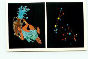 Postcard Constellation Aquarius the Water Bearer 4 Stars to form Stars   # 3079A