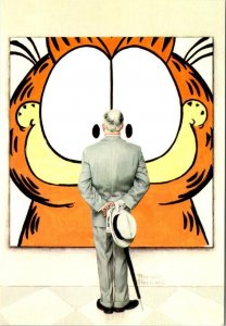 GARFIELD VISITS NORMAN ROCKWELL  The Connoisseur~Cat Portrait  4X6 Postcard