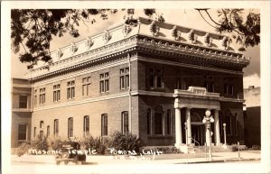 RPPC Masonic Temple, Pomona CA Vintage Postcard M50