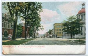 Genesee Street Auburn New York 1910c Tuck postcard