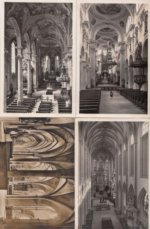 Augsburg 4x German Religious Kirche Inneres Postcard s