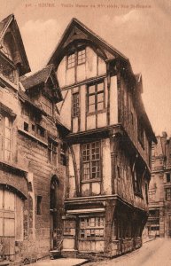 Vintage Postcard 1910's Rouen Vieille Maison Du XV Siecle Rue St. Romain France