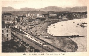 Vintage Postcard St. - Jean-De-Luz Vue Generale De La Plage France