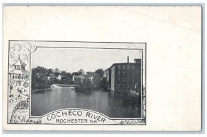 c1905 Cocheco River Lake Water Falls Buildings Houses Tree Rochester NH Postcard