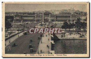 Old Postcard Paris Concorde Square Concord Place