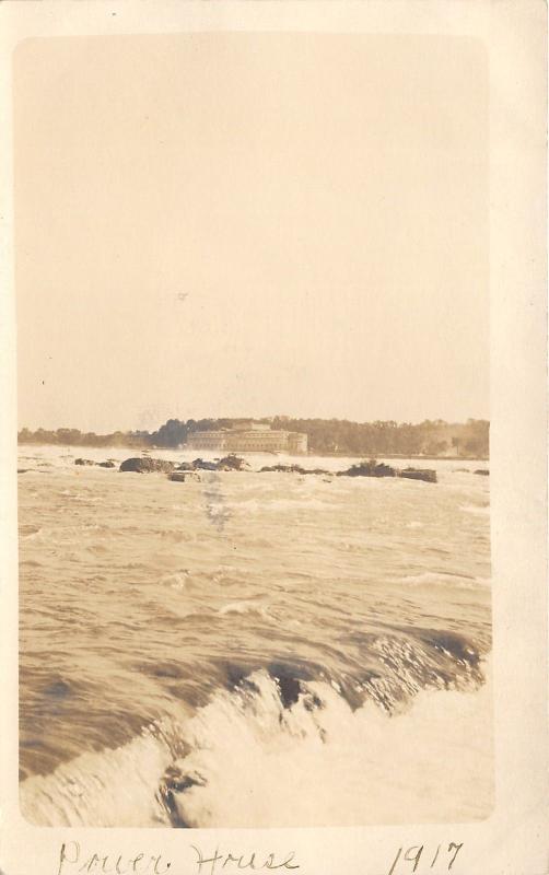 Niagara Falls New York~Power House in Distance~1917 RPPC-Postcard